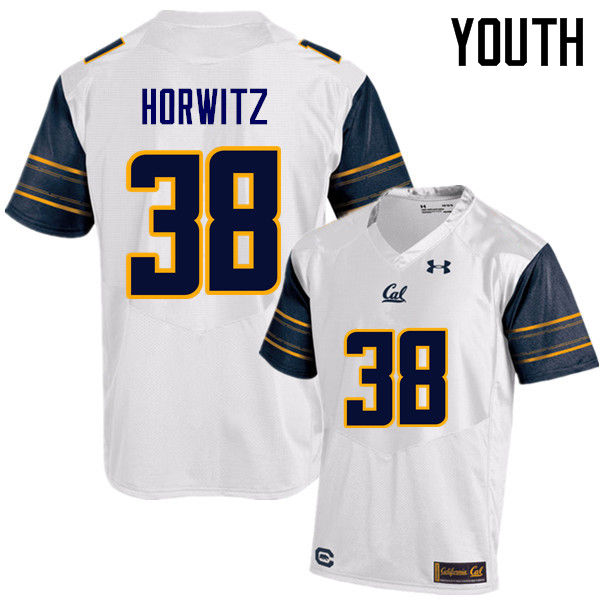 Youth #38 Matt Horwitz Cal Bears (California Golden Bears College) Football Jerseys Sale-White - Click Image to Close